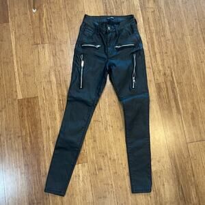 Fashion Nova Womens Black High-Waisted Skinny Pants With Multiple Zipper Accents